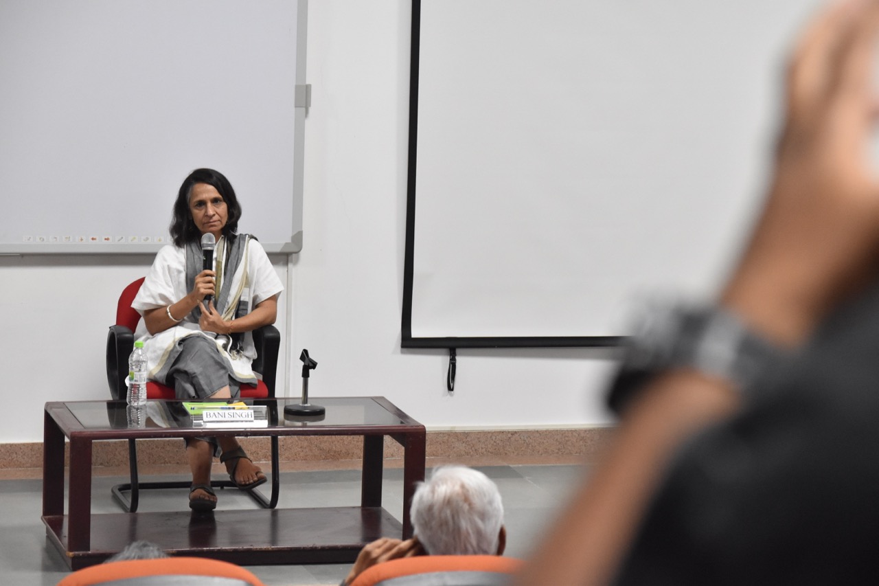 Bani Singh, Director of Longing takes questions post screening at University of Hyderabad